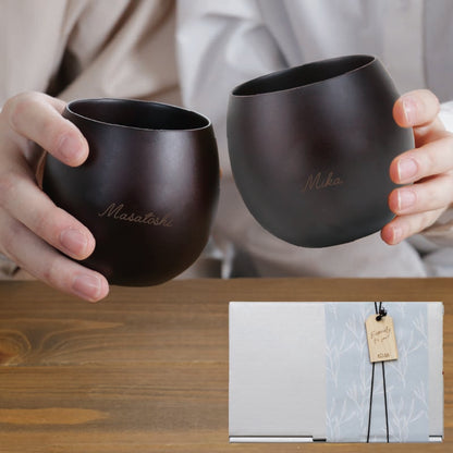まあるい木製カップ ペア