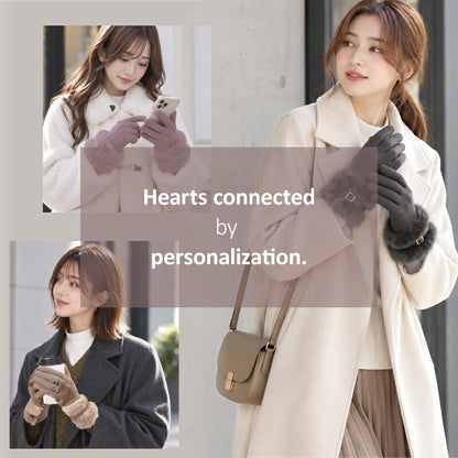 カシミヤ手袋レディースブランド名入れレザータグスマホタッチパネル対応【カシミヤ混グローブ】軽い暖かい上質高品質カシミア羊毛混紡防寒5本指通勤LOEかわいいおしゃれプレゼント彼女クリスマス誕生日ギフトメンズ送料無料翌営業日出荷