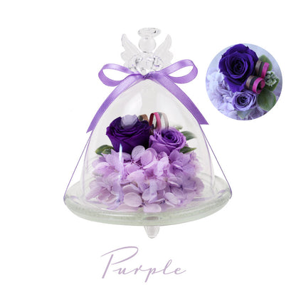 プリザーブドフラワー【エンジェルガラスドーム】お祝い誕生日結婚記念日ホワイトデー退職祝い記念日ギフト名入れプレゼント長寿祝い送料無料翌々営業日出荷
