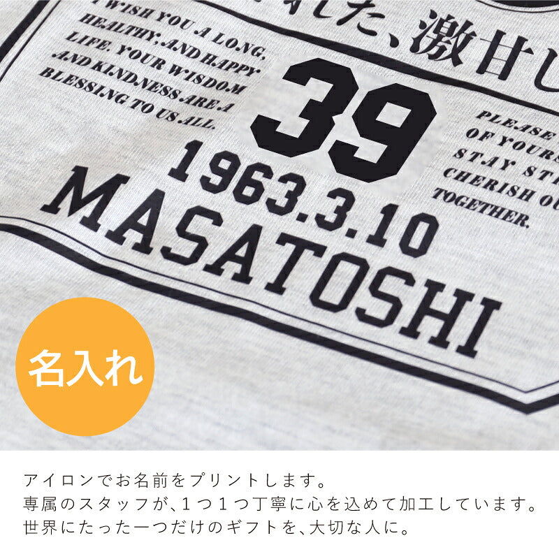 誕生日おもしろプレゼント父親長袖tシャツロンtメンズレディース名入れ【SuperJi-BaロンT】パロディギフト男性父母祖父祖母義父上司誕生日プレゼント綿100長袖tシャツおしゃれ還暦60歳古希お祝い大きいサイズSMLXL