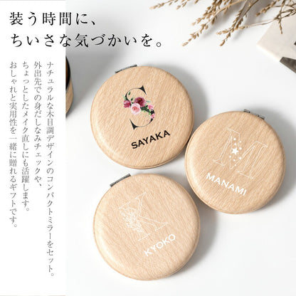 コンパクトミラーリッププレゼント名入れ【ジュエルミラー＆フラワーリップギフトセット】女性コスメカイリジュメイティントリバティハンカチおしゃれかわいいギフトセット拡大鏡20代30代40代正規品翌営業日出荷